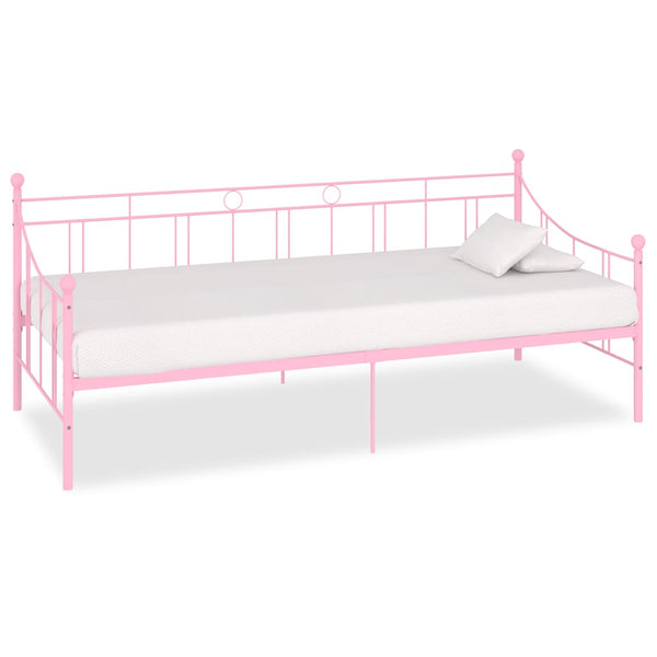 Päivävuoteenrunko pinkki metalli 90x200 cm