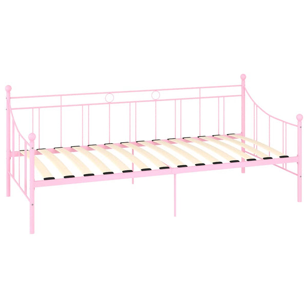 Päivävuoteenrunko pinkki metalli 90x200 cm