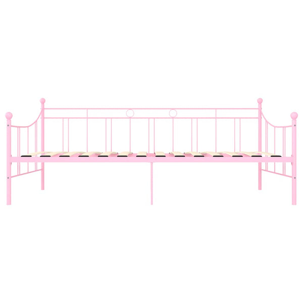 Päivävuoteenrunko pinkki metalli 90x200 cm