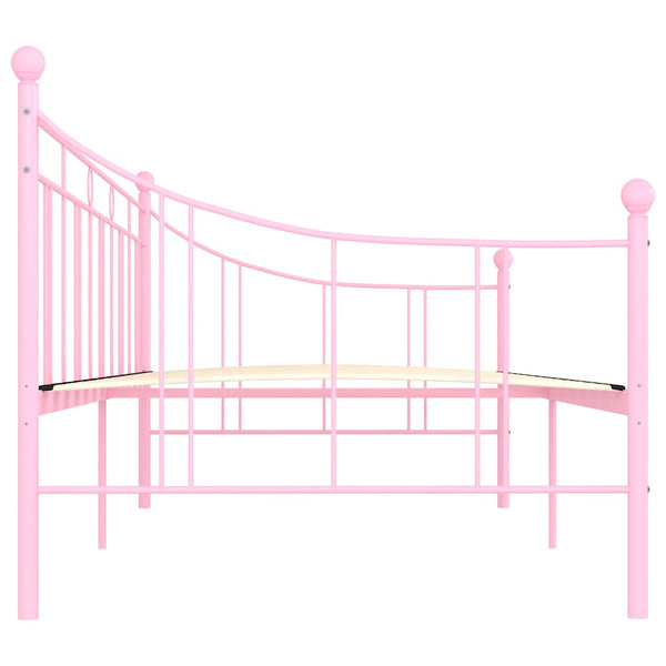Päivävuoteenrunko pinkki metalli 90x200 cm