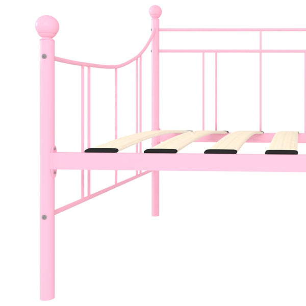 Päivävuoteenrunko pinkki metalli 90x200 cm