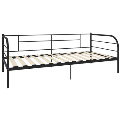Päivävuoteenrunko musta metalli 90x200 cm