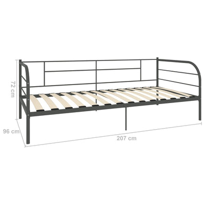 Päivävuoteenrunko harmaa metalli 90x200 cm