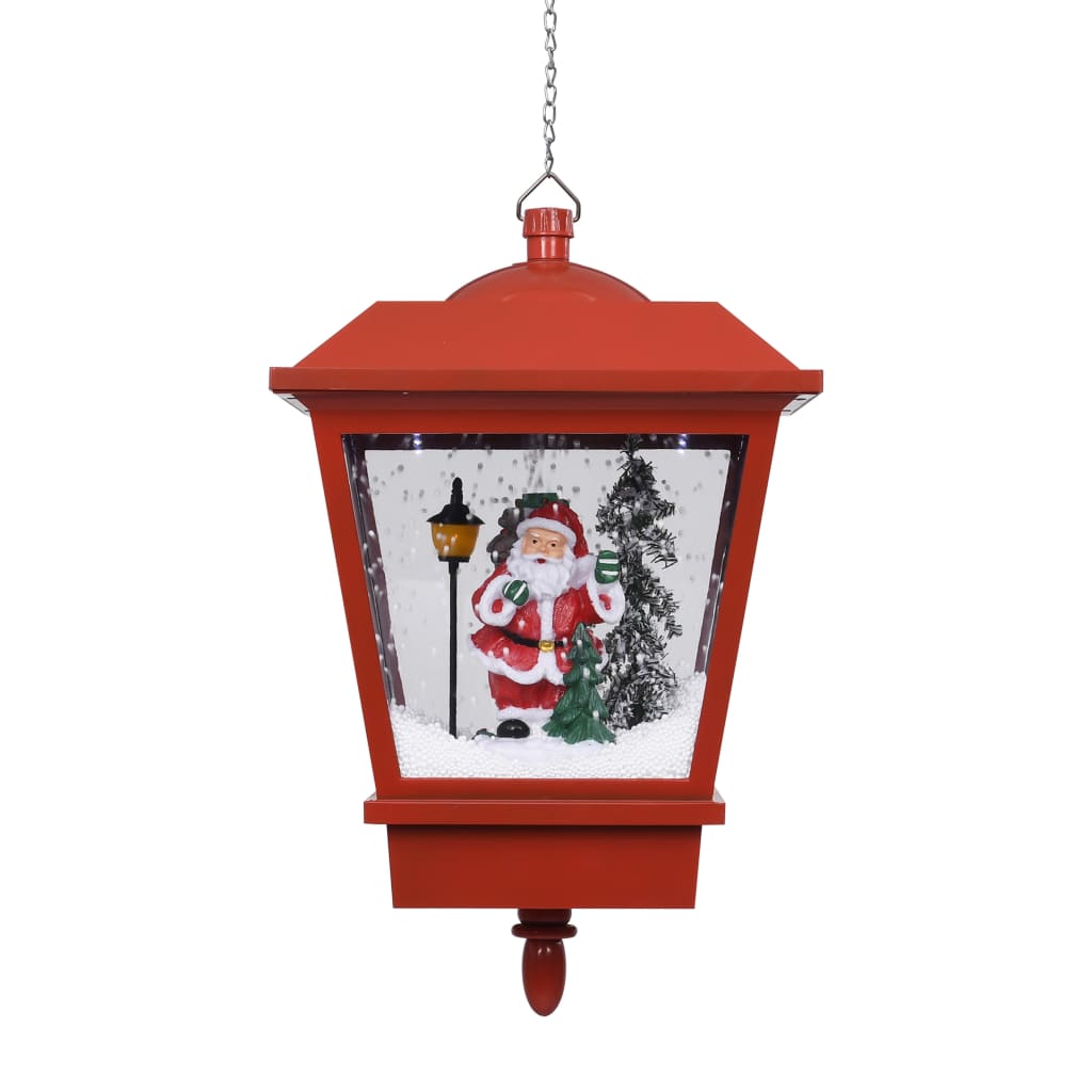 Pun riippuva valaisin Lehaci 27x27x45cm (led-valolla ja joulupukilla)