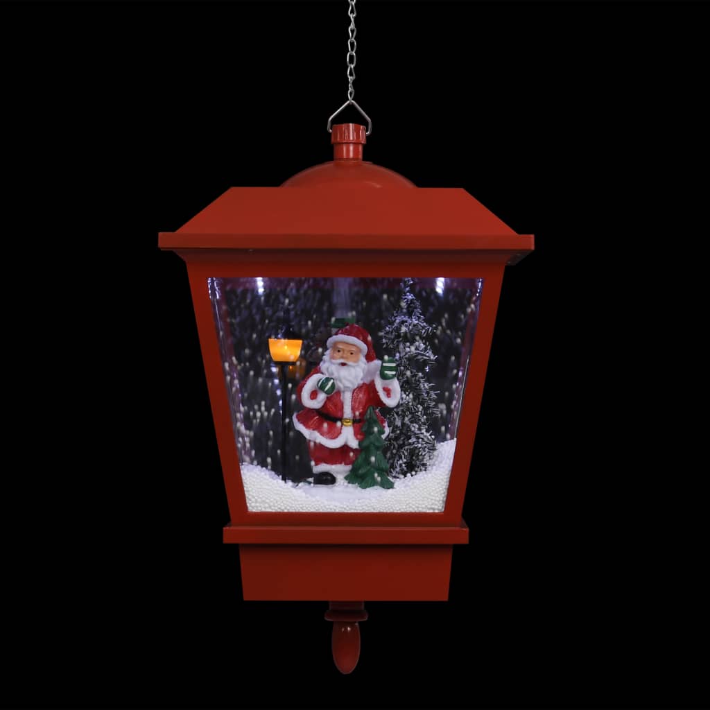 Pun riippuva valaisin Lehaci 27x27x45cm (led-valolla ja joulupukilla)