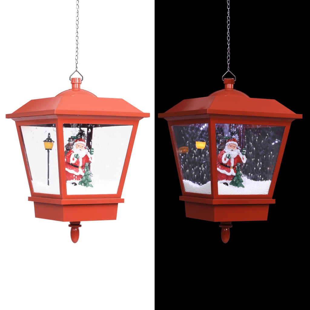Pun riippuva valaisin Lehaci 27x27x45cm (led-valolla ja joulupukilla)