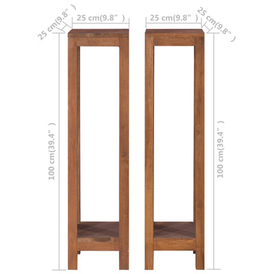Kukkateline 2 kpl 25x25x100 cm täysi tiikki