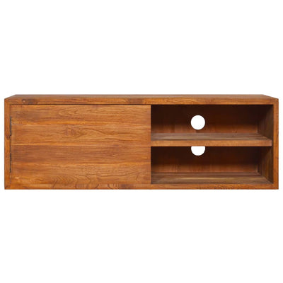 Seinään kiinnitettävä TV-taso 90x30x30 cm täysi tiikki