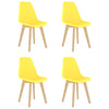 Keltainen ruokapöydän tuolit Lurentiu (4 kpl muovi)