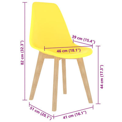 Keltainen ruokapöydän tuolit Lurentiu (4 kpl muovi)