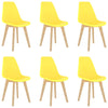 Keltainen ruokapöydän tuolit Lurentiu (6 kpl muovi)