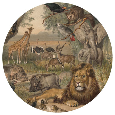 WallArt Tapetti ympyrä Animals of Africa 190 cm