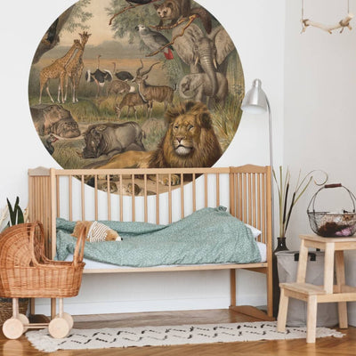 WallArt Tapetti ympyrä Animals of Africa 142,5 cm