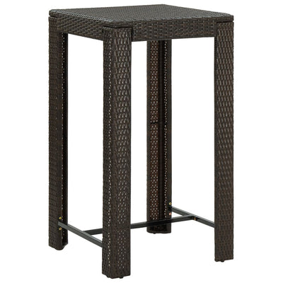 Puutarhan baaripöytä ruskea 60,5x60,5x110,5 cm polyrottinki
