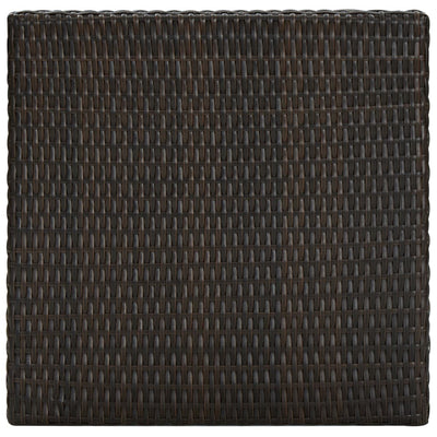 Puutarhan baaripöytä ruskea 60,5x60,5x110,5 cm polyrottinki