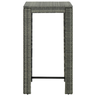 Puutarhan baaripöytä harmaa 60,5x60,5x110,5 cm polyrottinki