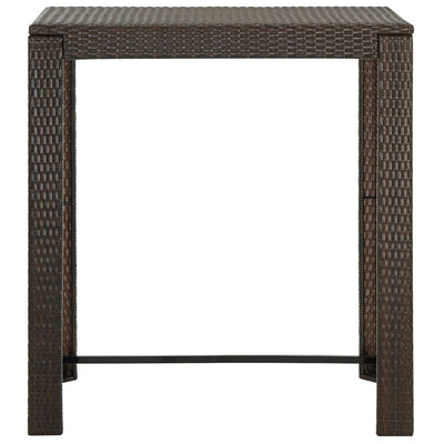 Puutarhan baaripöytä ruskea 100x60,5x110,5 cm polyrottinki