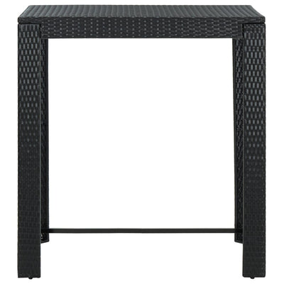 Puutarhan baaripöytä musta 100x60,5x110,5 cm polyrottinki