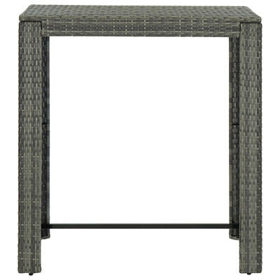 Puutarhan baaripöytä harmaa 100x60,5x110,5 cm polyrottinki