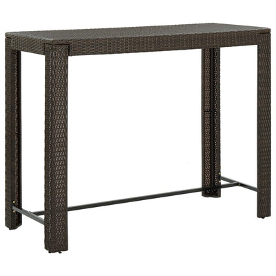 Puutarhan baaripöytä ruskea 140,5x60,5x110,5 cm polyrottinki