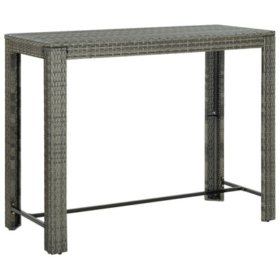 Puutarhan baaripöytä harmaa 140,5x60,5x110,5 cm polyrottinki
