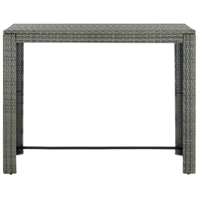 Puutarhan baaripöytä harmaa 140,5x60,5x110,5 cm polyrottinki