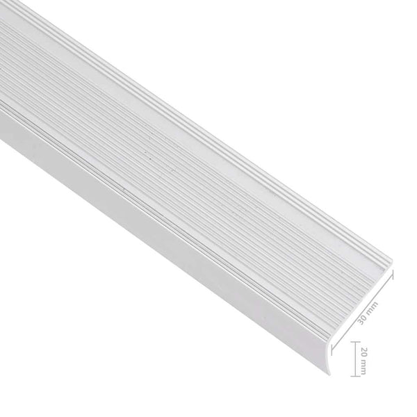 Portaikon suojukset L-muotoiset 15 kpl alumiini 90 cm hopea