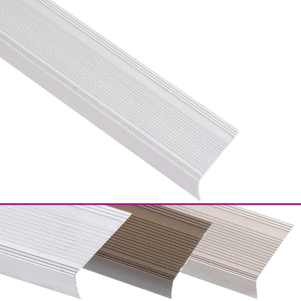 Portaikon suojukset L-muotoiset 15 kpl alumiini 90 cm hopea