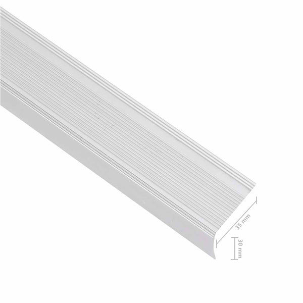 Portaikon suojukset L-muotoiset 15 kpl alumiini 90 cm hopea