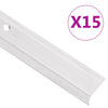 Portaikon suojukset L-muotoiset 15 kpl alumiini 100 cm hopea