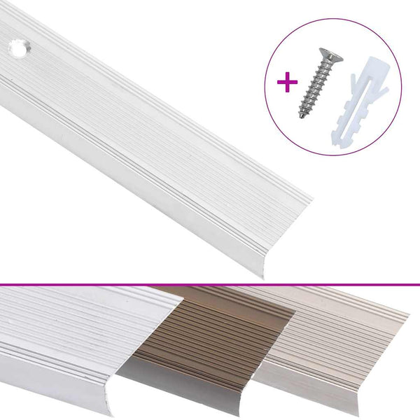 Portaikon suojukset L-muotoiset 15 kpl alumiini 100 cm hopea
