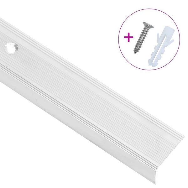 Portaikon suojukset L-muotoiset 15 kpl alumiini 100 cm hopea