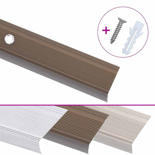 Portaikon suojukset L-muotoiset 5 kpl alumiini 100 cm ruskea