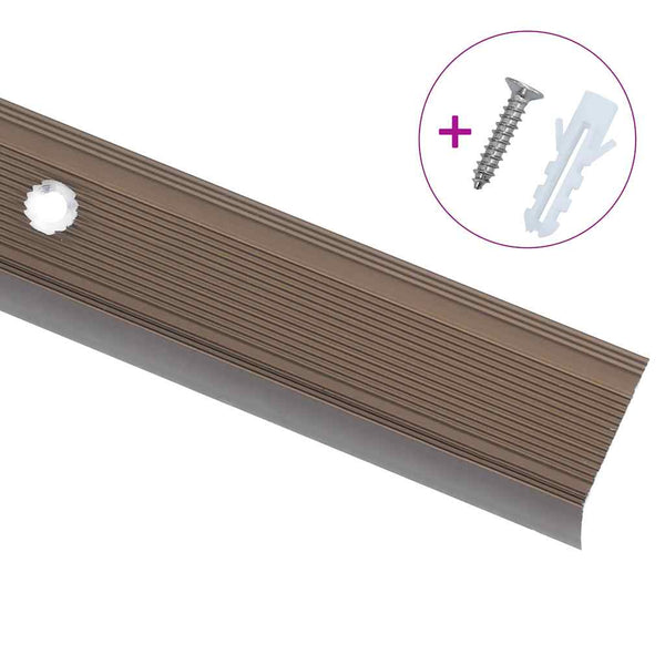 Portaikon suojukset L-muotoiset 5 kpl alumiini 100 cm ruskea