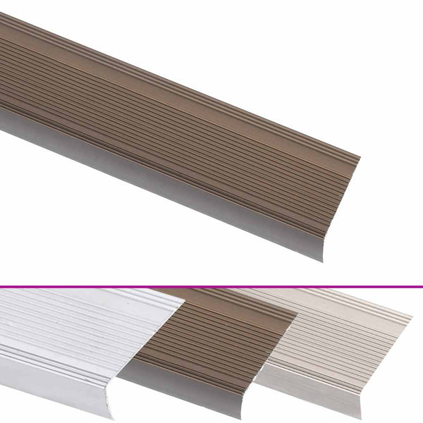 Portaikon suojukset L-muotoiset 15 kpl alumiini 100 cm ruskea