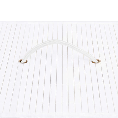 Valkoinen bambu pyykkikori Ienciu 100 l (2 osiota)