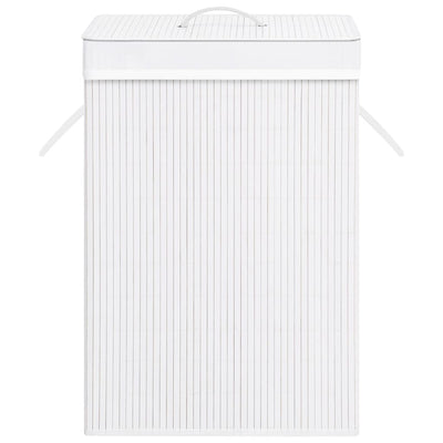 Valkoinen bambu pyykkikori Cicerona (1 osio)