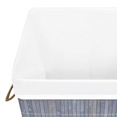 Harmaa bambu pyykkikori Cicerona (1 osio)