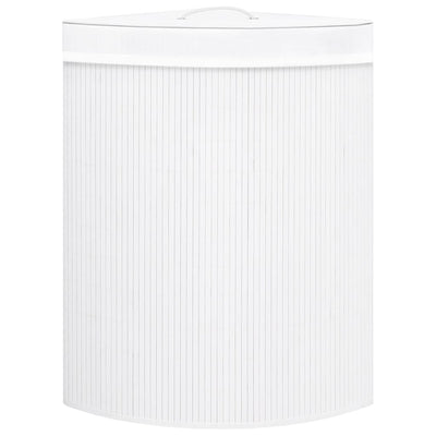 Valkoinen bambu kulmapyykkikori Matoes 60 l