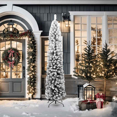 Vihreä kapea tekojoulukuusi Ibike 210cm (lumihuurteella pvc)