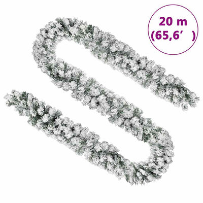 Vihreä jouluseppele Muazil 20 m (lumihuurteella pvc)