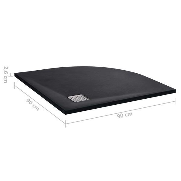 Musta suihkualusta smc Beatris 90x90cm