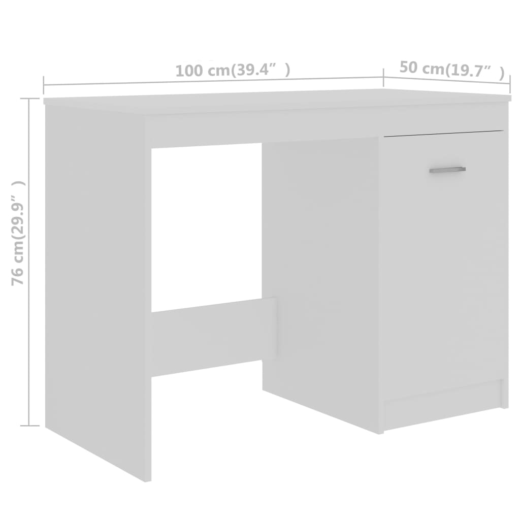 Valkoinen työpöytä Modiga 140x50x76cm (puinen)