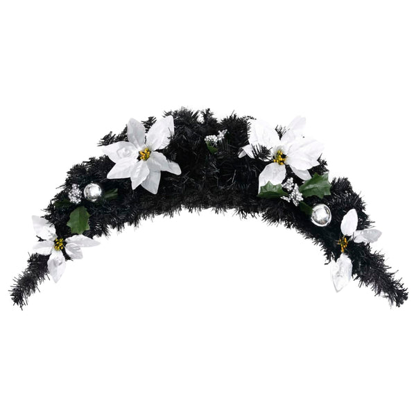 Musta joulukaari led-valoilla Maciuca 90cm (pvc)