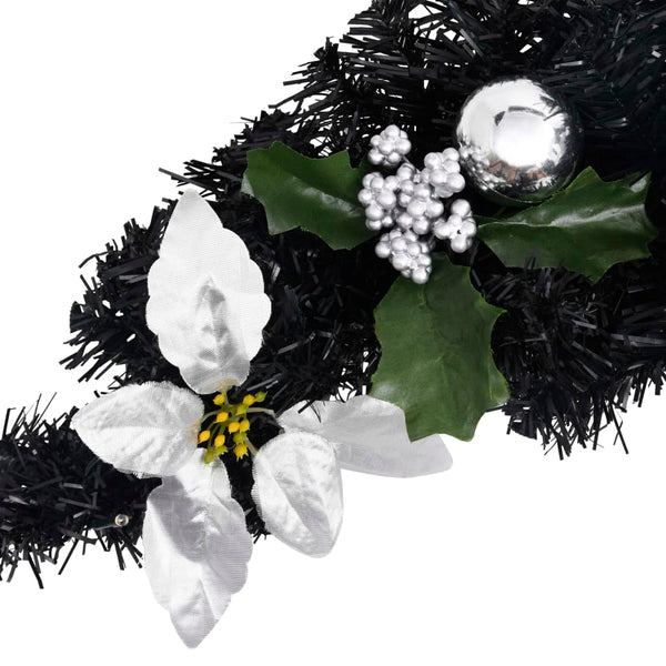 Musta joulukaari led-valoilla Maciuca 90cm (pvc)