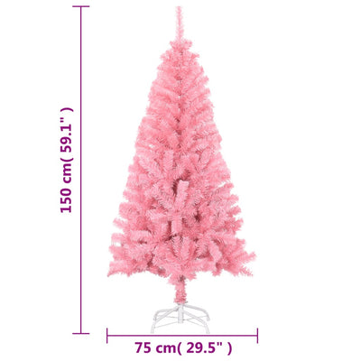 Pinkki tekojoulukuusi jalustalla Pasaj 150cm (pvc)