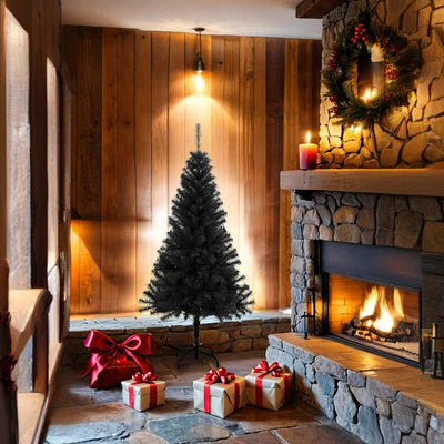 Musta tekojoulukuusi jalustalla Pasaj 150cm (pvc)