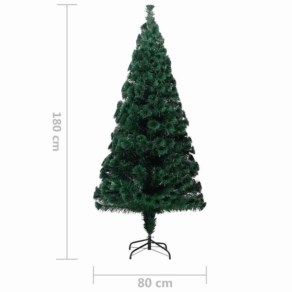 Tekojoulukuusi jalustalla vihreä 180 cm kuituoptiikka