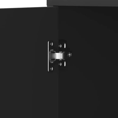 Musta kylpyhuonekaappi Oprea 30x30x183,5cm (puinen)