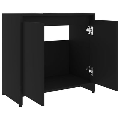 Kylpyhuonekaappi musta 60x33x61 cm tekninen puu
